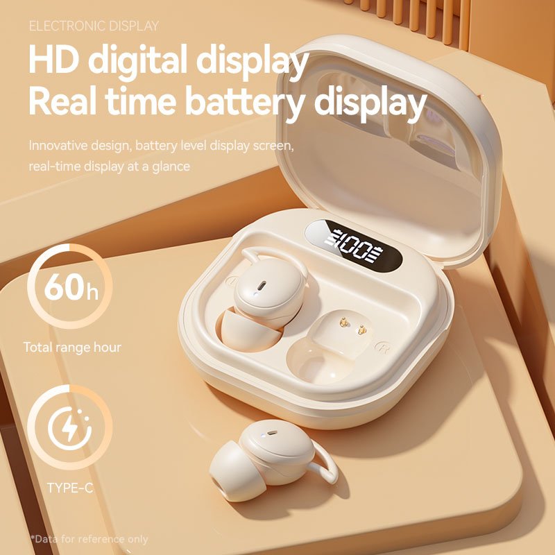 Style 5.4 sleep earphones with digital display noise cancelling tws sleep earphones