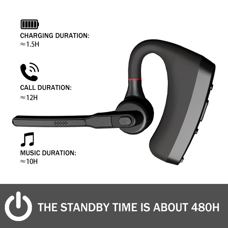 V8 Electronic Products Guangdong Noise Cancelling Handsfree Earphones Single Business Headset Headphones With Microphone