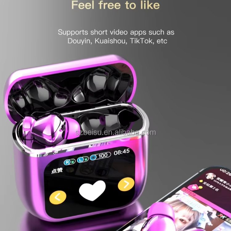 New Arrived SE60 LCD Touch Screen Noise Cancelling Earphone ANC And ENC Ture Wireless Stereo Tws Earbuds