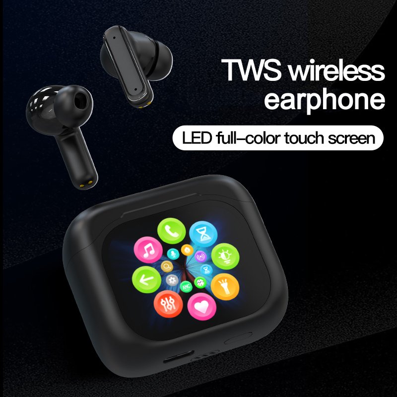 ANC ENC BY16 TWS Earphone LCD Color Touch Screen Long Battery Life True Wireless Earphones Music Play Good Sound Earbuds BY-16