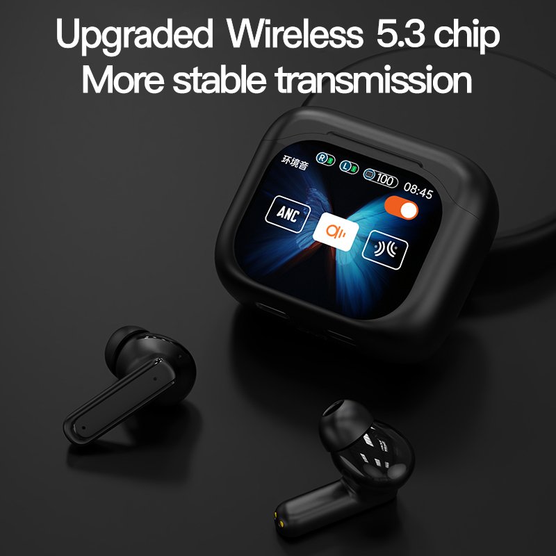 ANC ENC BY16 TWS Earphone LCD Color Touch Screen Long Battery Life True Wireless Earphones Music Play Good Sound Earbuds BY-16
