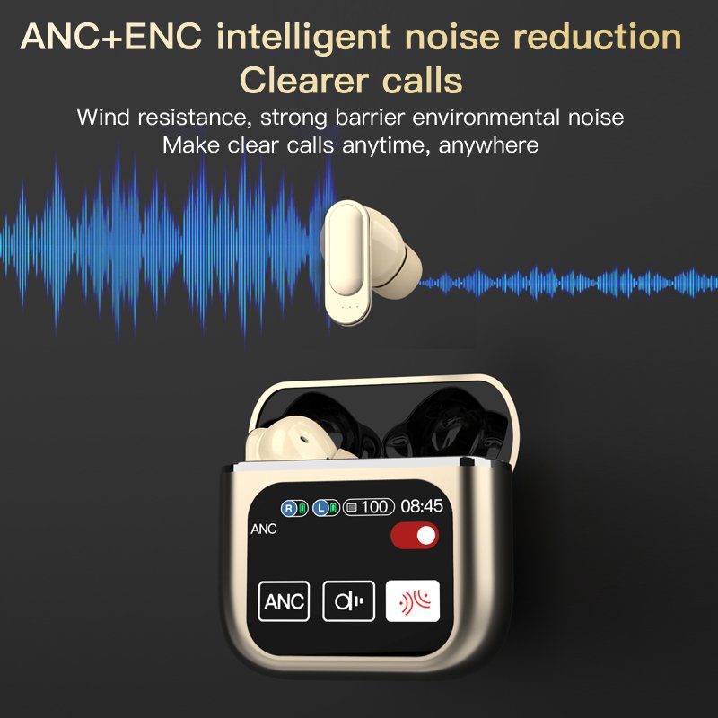 SE60 TWS Earphones ANC ENC LCD Touch Screen True Wireless Bluetoothes Earphones with Noise Cancelling Sport Earbuds SE 60