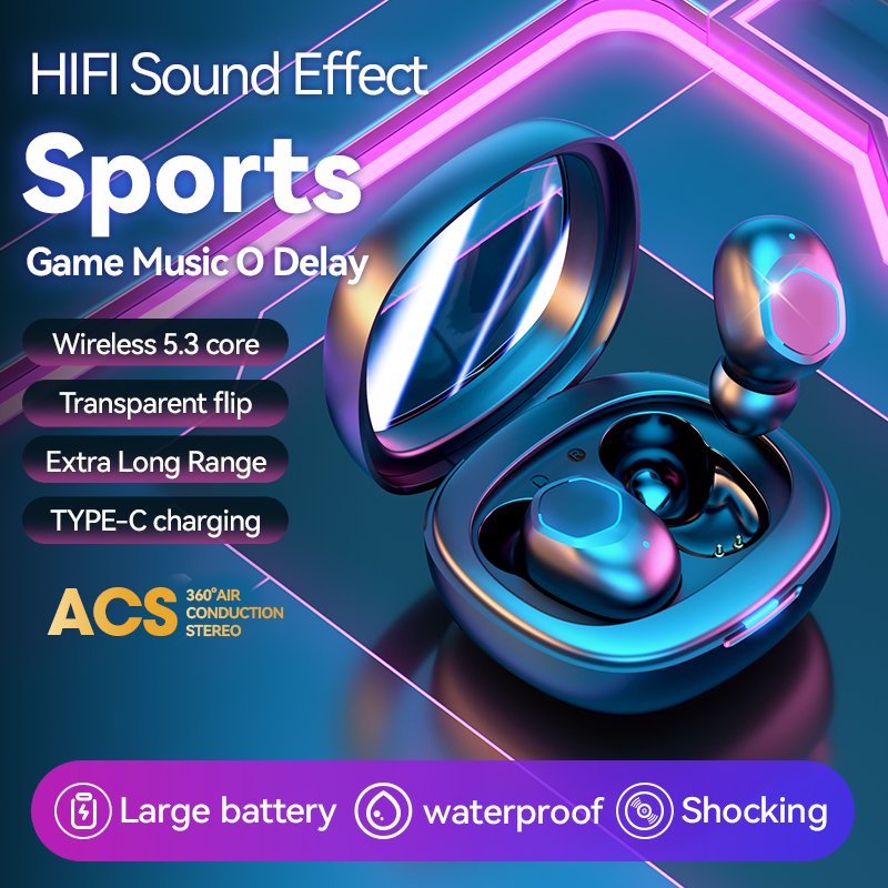 Eraysun TWS M43 Headset Wireless Earbuds Has In-ear Capsule Sports Breathing Light Ultra-long Battery Life Waterproof Earphones