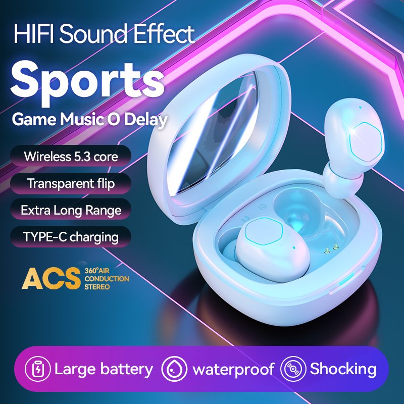Eraysun TWS M43 Headset Wireless Earbuds Has In-ear Capsule Sports Breathing Light Ultra-long Battery Life Waterproof Earphones