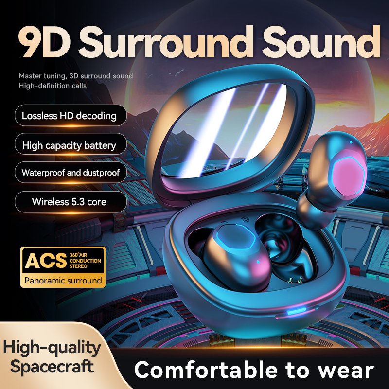 Eraysun TWS M43 Headset Wireless Earbuds Has In-ear Capsule Sports Breathing Light Ultra-long Battery Life Waterproof Earphones