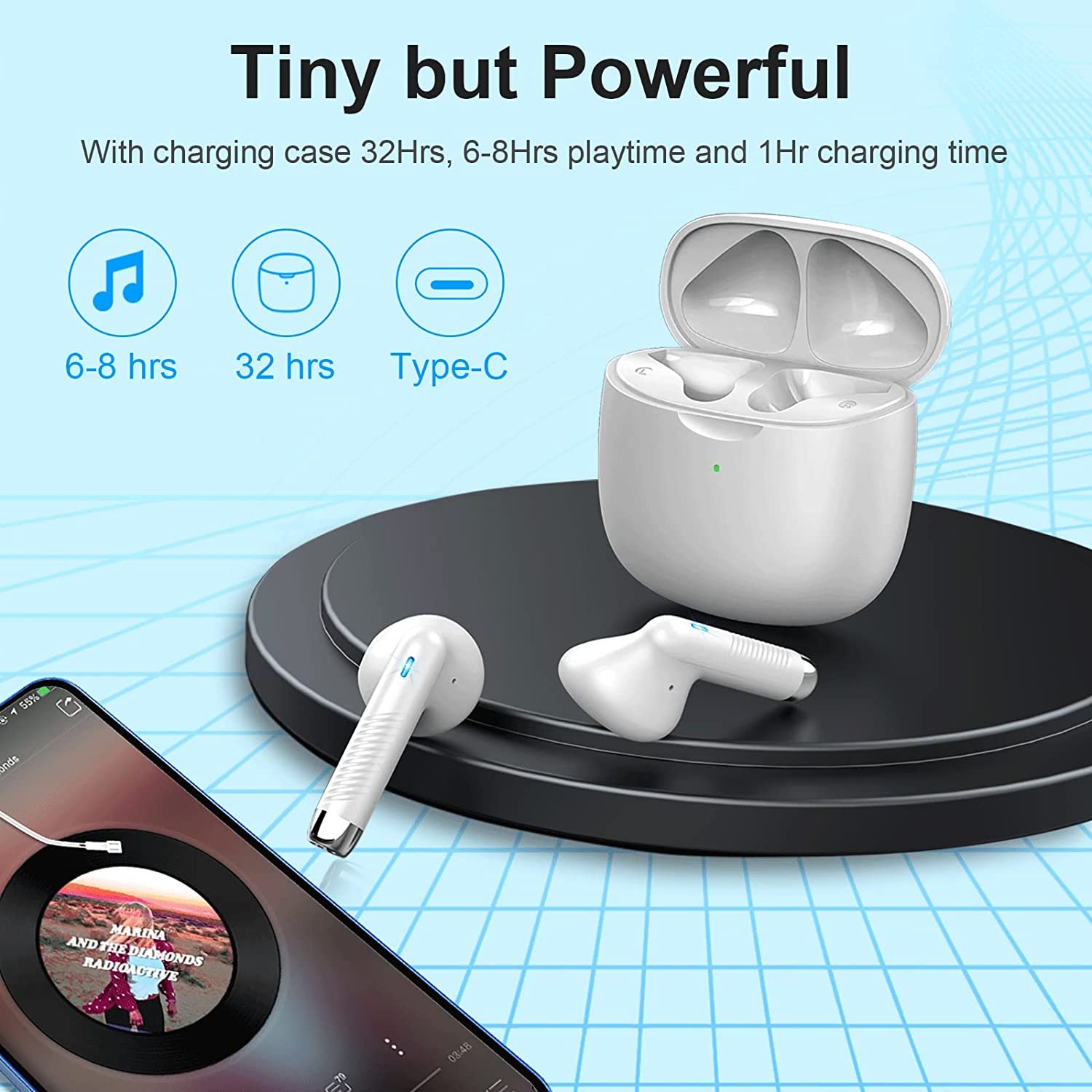 TWS 5.3 Blouetooth Wireless Earphones Automatic noise cancellation Headphone Wireless Earbuds With Charging Case