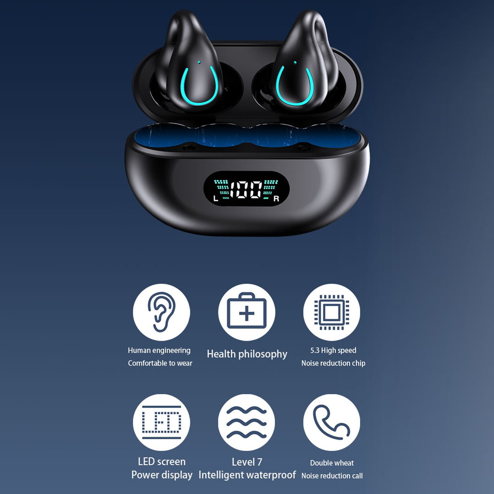 2024 BT 5.3 Headphones In Ear Noise Canceling Tws draadloze oordopjes Waterproof Cover Wireless Earbuds Earphone for Airpods