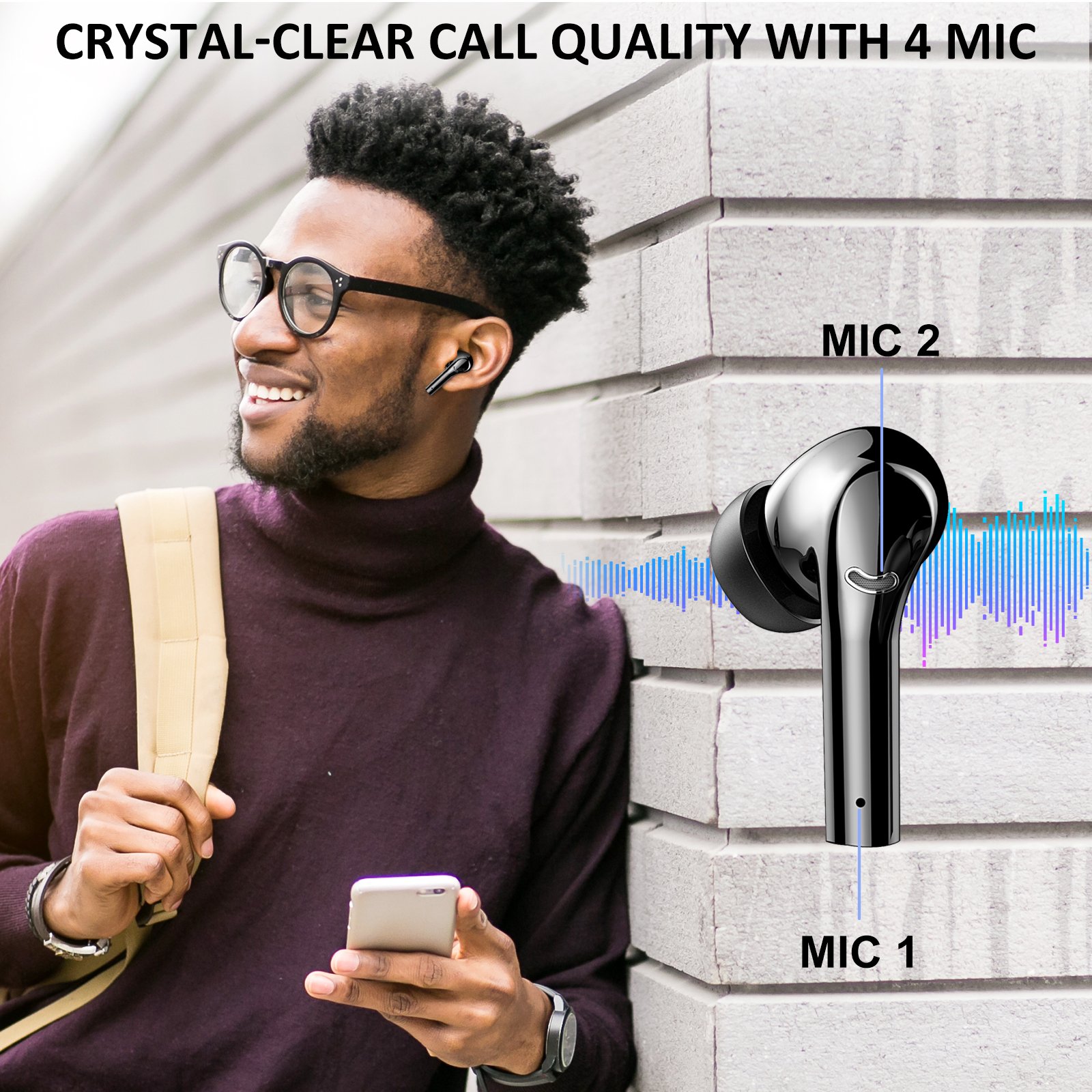 2024 New Tws Active Noise Cancelling Earphones Wireless Headphones Waterproof Sports Headset J5 Pro Anc Enc Wireless Earbuds