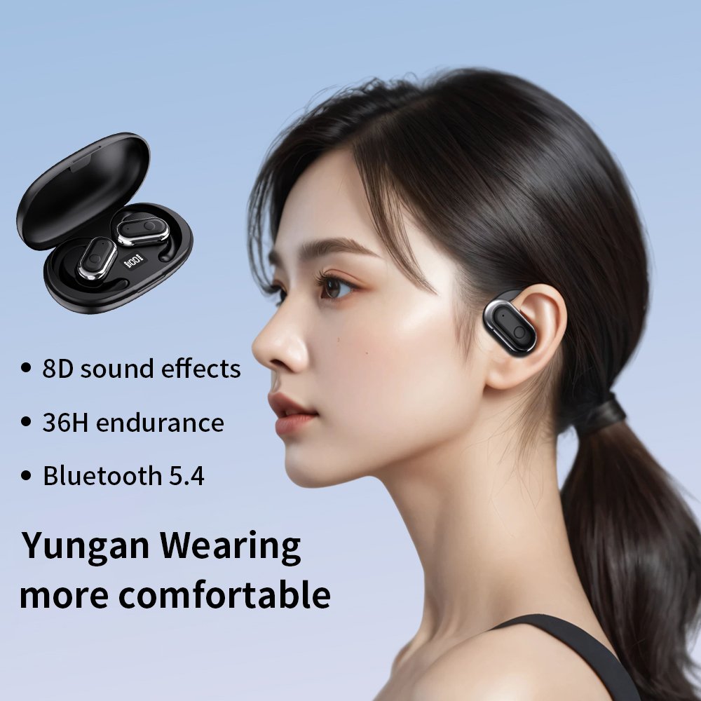 2024 TWS Earbuds Hifi Audio ENC Noise Cancellation Sports Earphones Open Ear Wireless Earphones