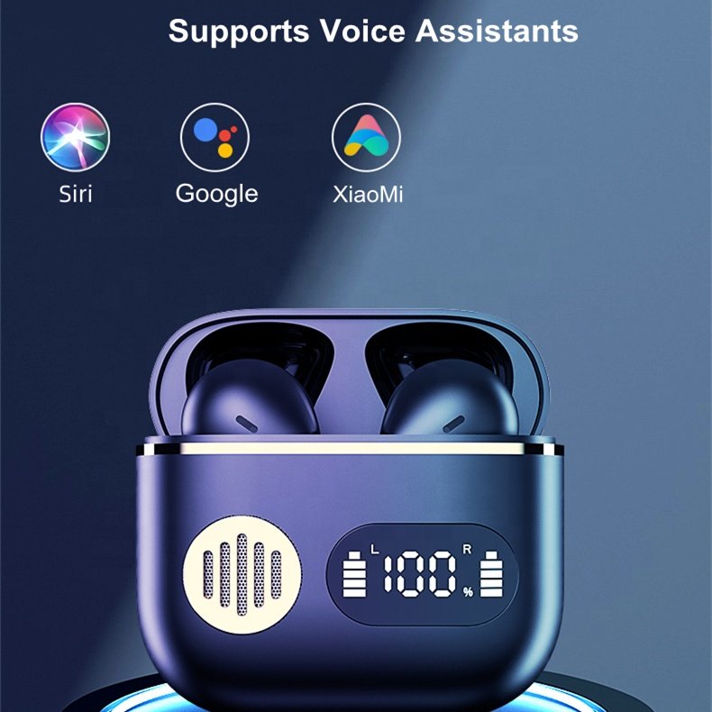 Noise Cancellation LED Display Mic Handsfree BT earphones headphones headsets earbuds TWS Wireless Earbuds with digital display