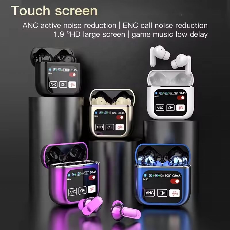 Tws wireless se60 se 60 smart touch screen anc enc tws headphones earphones earbuds with a touch smart screen sport smartwatch