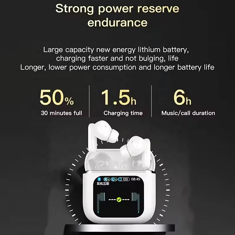 Tws wireless se60 se 60 smart touch screen anc enc tws headphones earphones earbuds with a touch smart screen sport smartwatch
