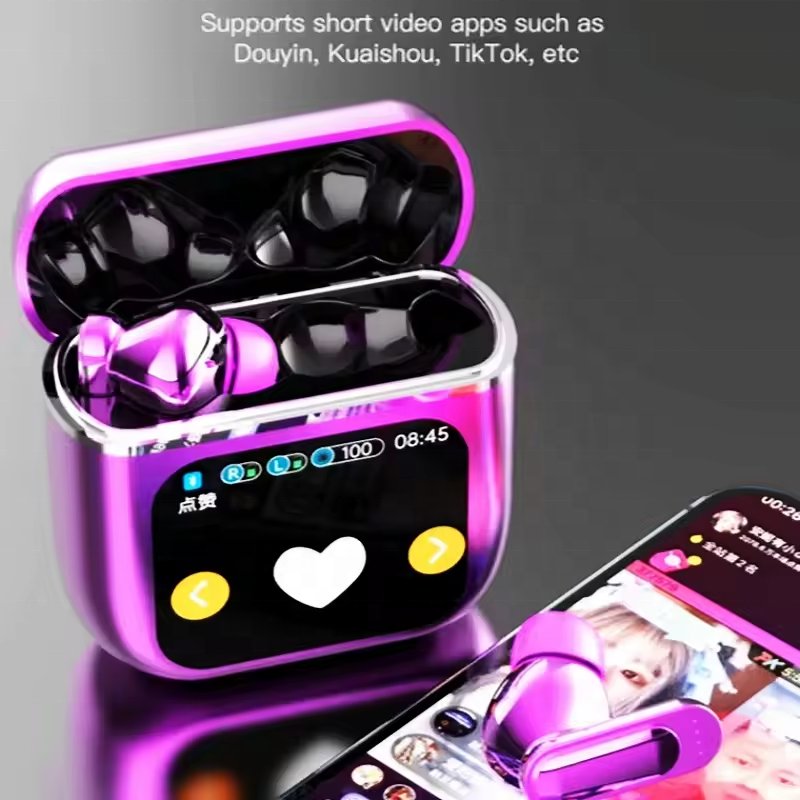 Tws wireless se60 se 60 smart touch screen anc enc tws headphones earphones earbuds with a touch smart screen sport smartwatch