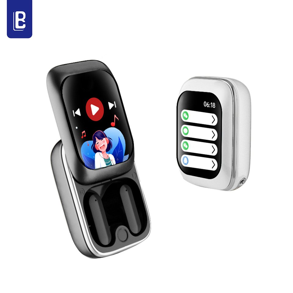 LB 2024 New Smart Touch Screen True Wireless Earbuds Small Sports Waterproof Wireless Earbuds Noise Cancelling Earbuds