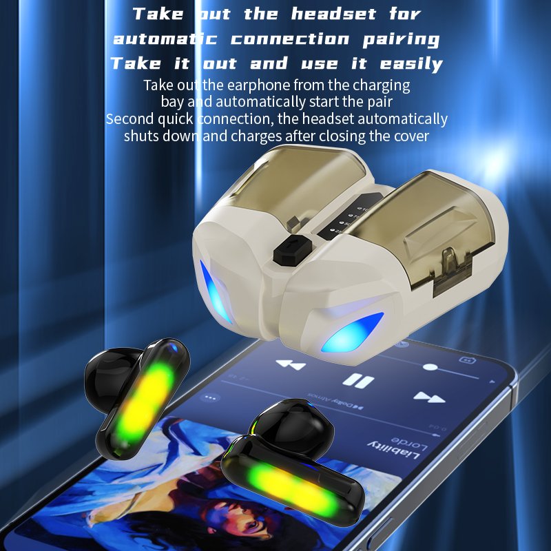 K75 In-Ear Stereo Fashion Earphones Wholesale TWS Wireless Gaming Earbuds with Game Music Dual Mode and HIFI Sound Quality