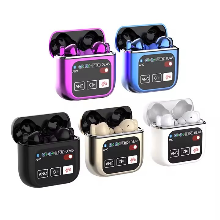 New Arrived SE60 LCD Touch Screen Noise Cancelling Earphone ANC And ENC Ture Wireless Stereo Tws Earbuds