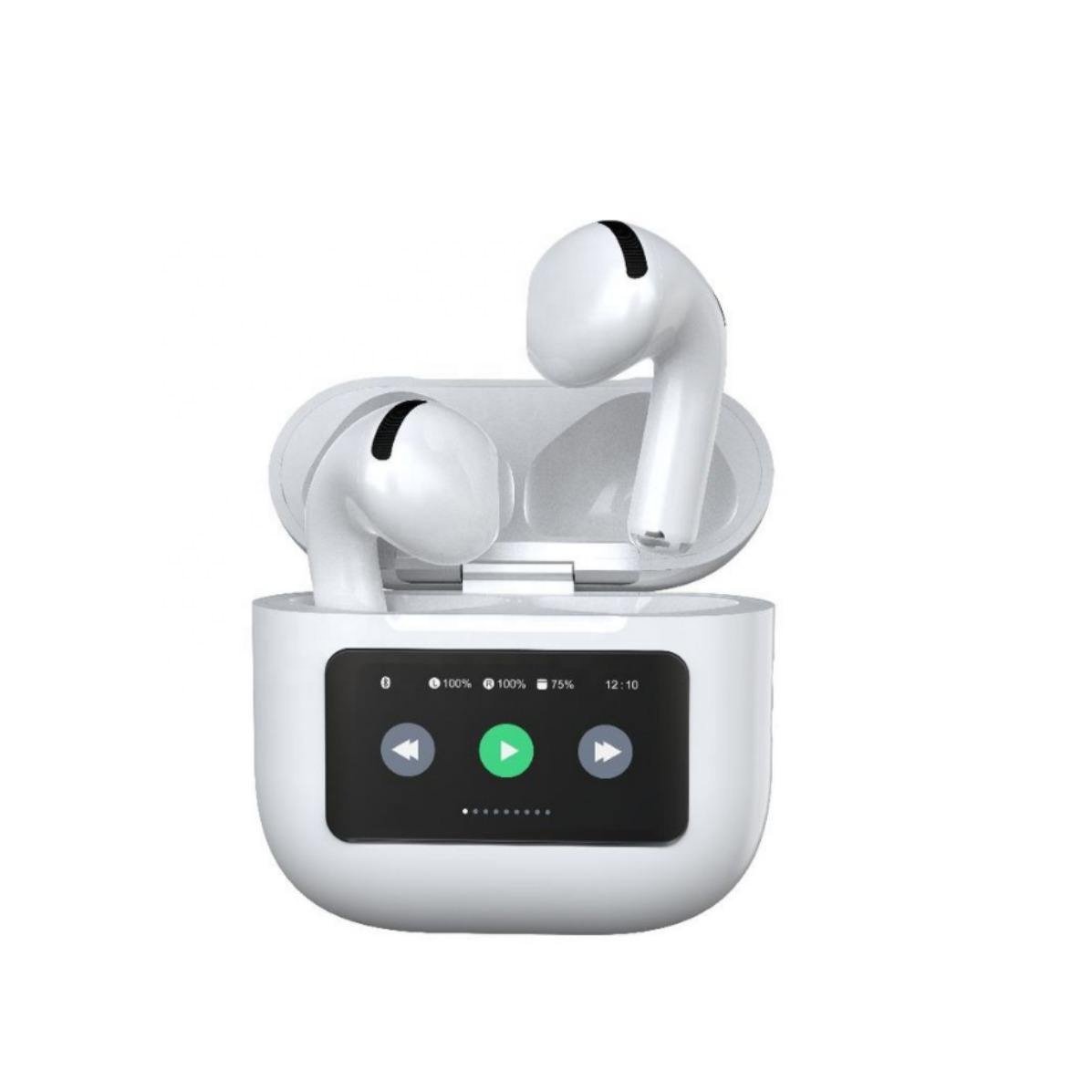 2024 New Wireless Anc Double Mic Enc Headset With Five Sound Effects Headphone Trend Led Touch Screen Tws Earbuds Sport Earphone