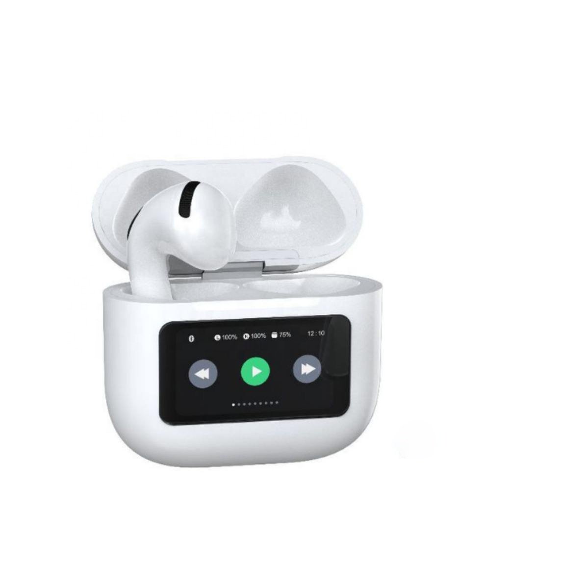 2024 New Wireless Anc Double Mic Enc Headset With Five Sound Effects Headphone Trend Led Touch Screen Tws Earbuds Sport Earphone