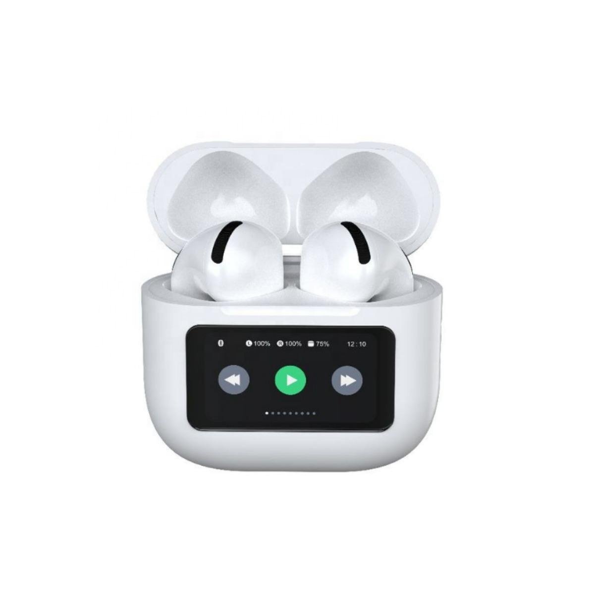 2024 New Wireless Anc Double Mic Enc Headset With Five Sound Effects Headphone Trend Led Touch Screen Tws Earbuds Sport Earphone