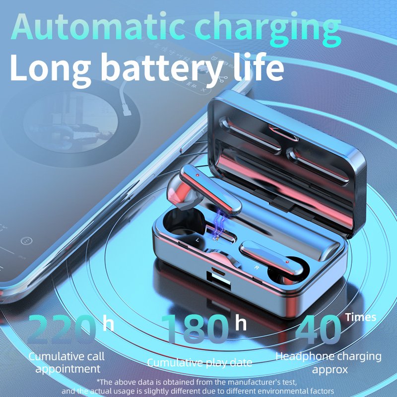S20 Mirror-LED Tws Earbuds Intelligent Digital Display Wireless Earphones Headphones Headsets