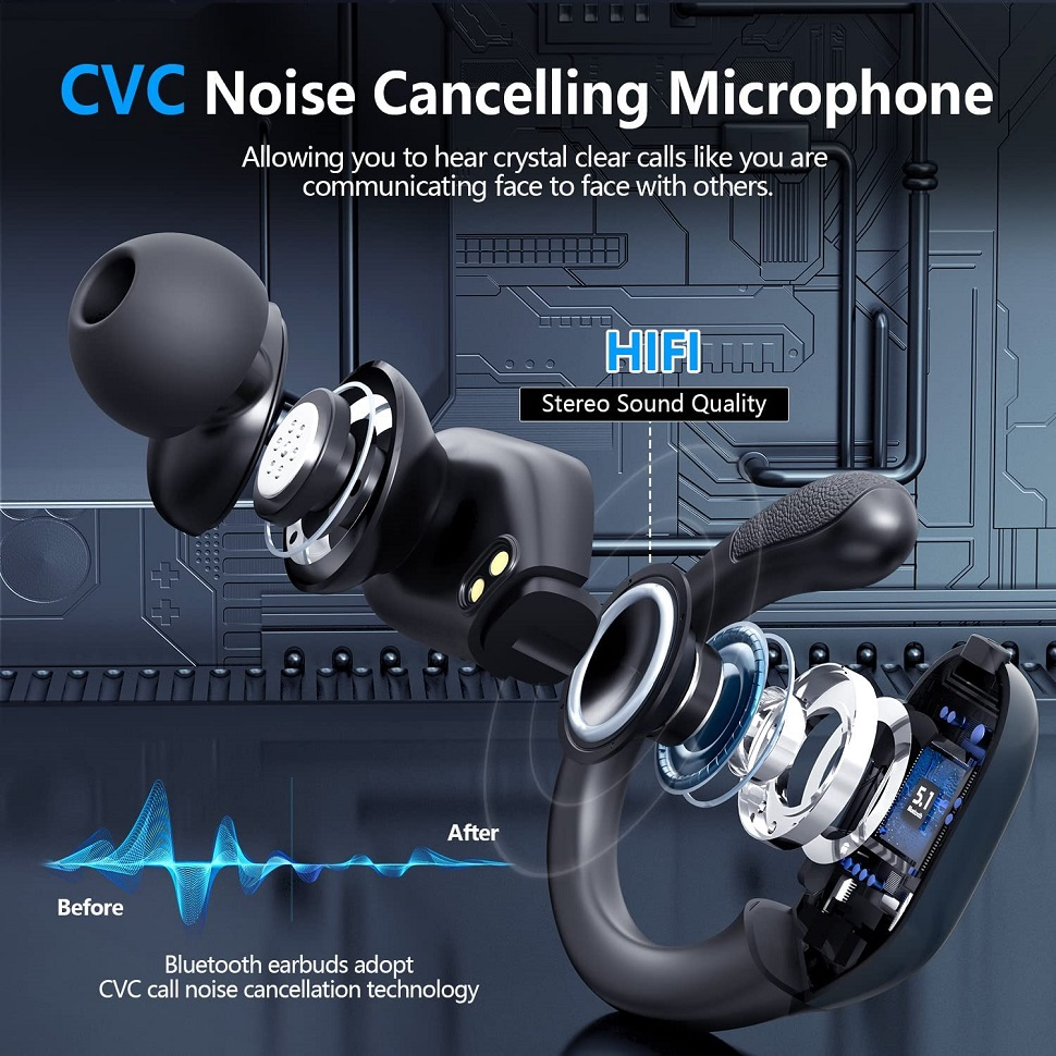 BX17 Top Quality Auricula Wireless Earbuds TWS Earbuds 2024 Noise Cancelling True Stereo Sports Waterproof With Mic Earphone