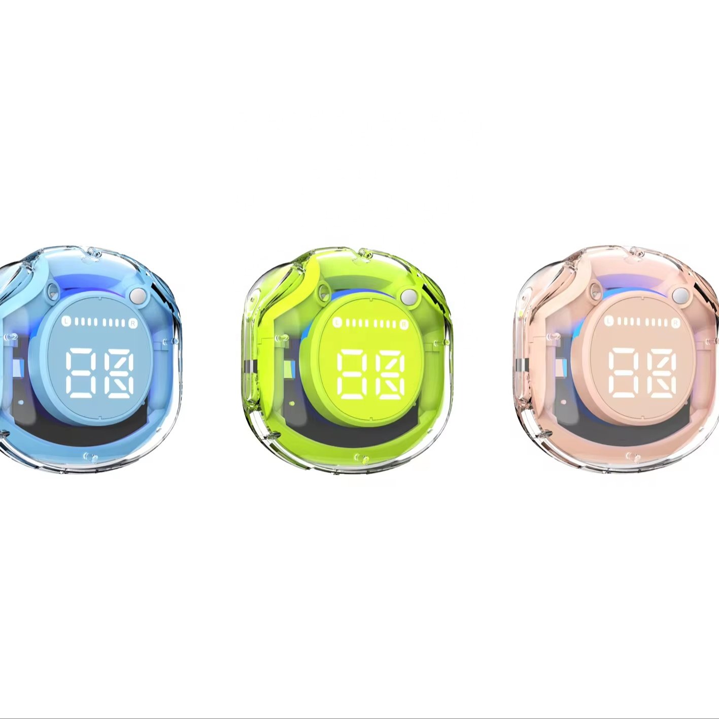 Transparent Fluorescent Color Series TWS True Wireless Headphones Waterproof Bluetooth Earphone In-Ear Digital Gaming Headset