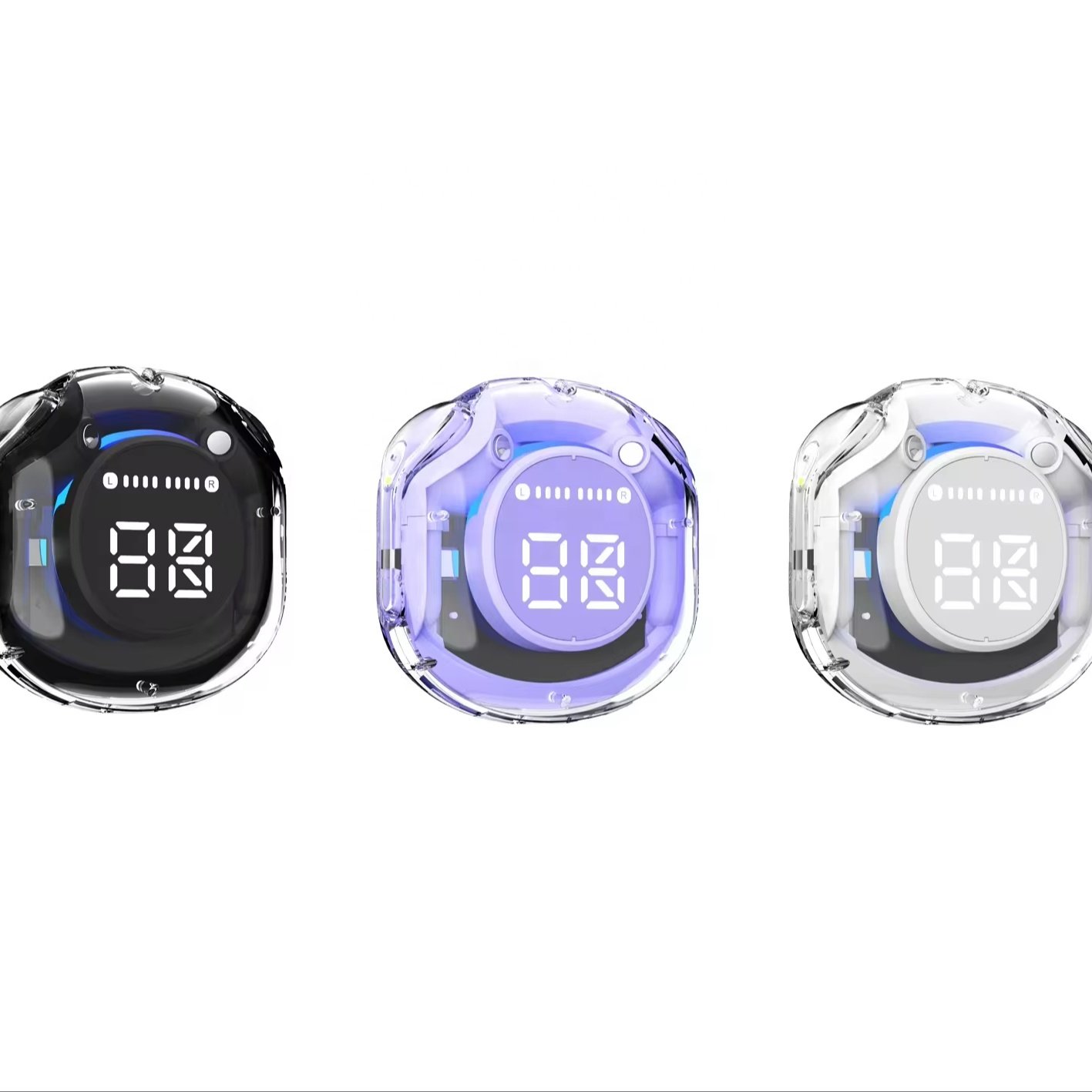 Transparent Fluorescent Color Series TWS True Wireless Headphones Waterproof Bluetooth Earphone In-Ear Digital Gaming Headset