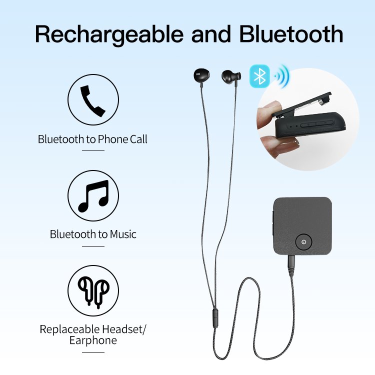 Bluetooth Hearing Aids for Seniors Pocket Digital Rechargeable Earphones Headphones TWS Noise Cancelling Deafness Hearing Aid