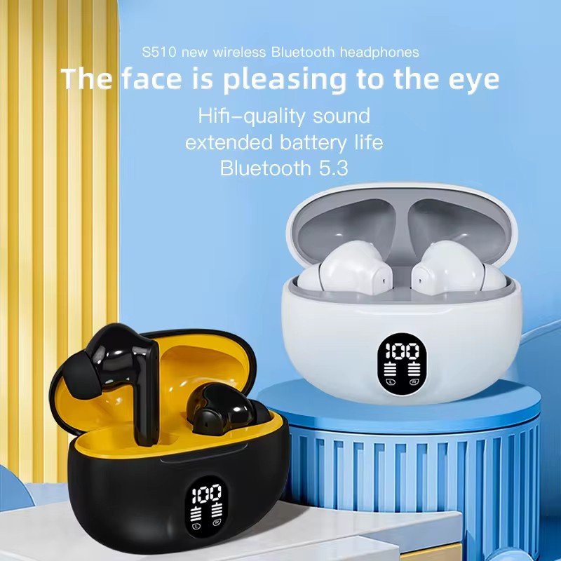 New Arrived S510 Mini earphone BT5.3 in ear Earbuds With Battery Display TWS Stereo Sport Headset Headphone