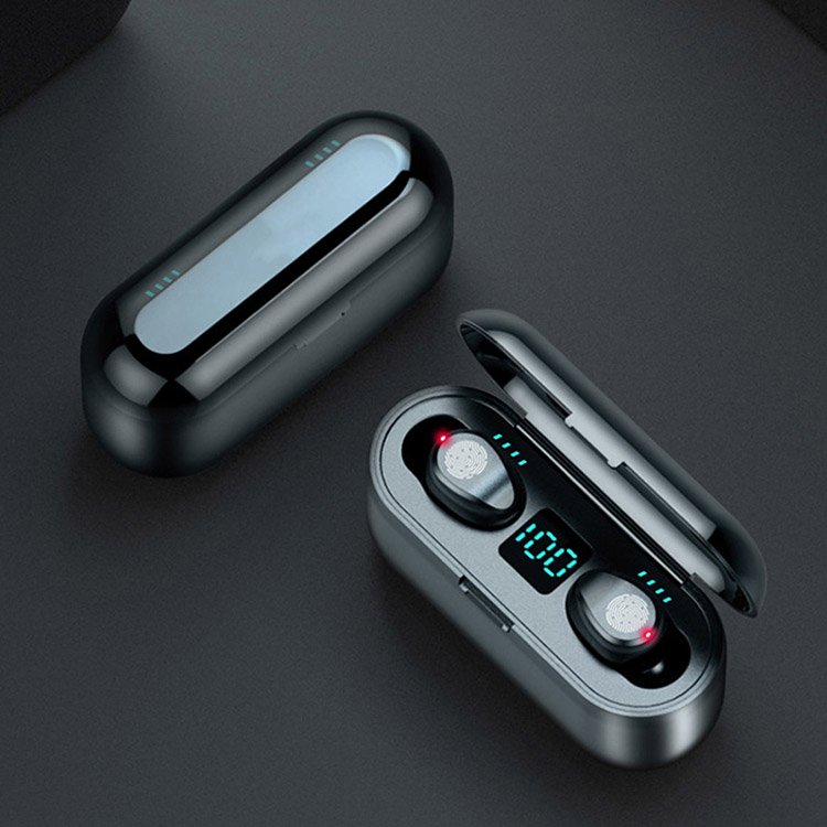 F9 Tws Noise Cancelling Mini In-ear True Wireless Headphone 5.0 Sports Gaming Headset Lcd Display Wireless Earbuds Earphone F9