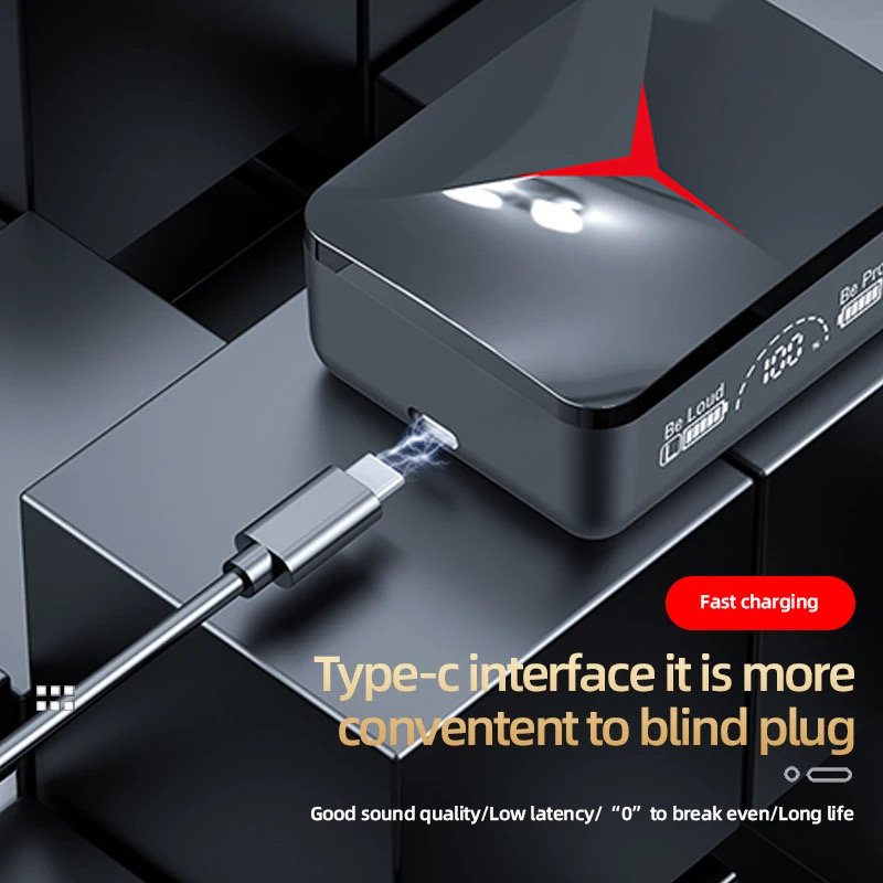 M90proTWS in-ear earphones Low Latency Gaming Led Light Headset sports noise-canceling digital display headphones