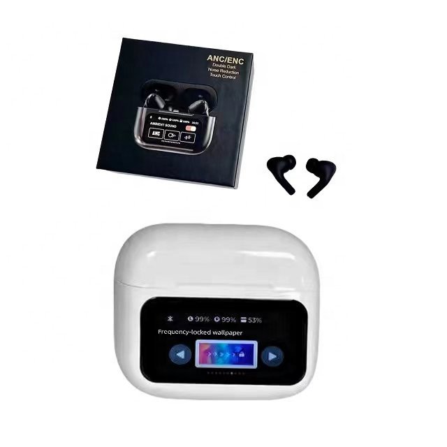 A9Pro Tws BT Earbuds Music Earphones LCD Color Touch Screen Headphones Sports Outdoor Noise Cancelling Wireless Earphone A9Pro