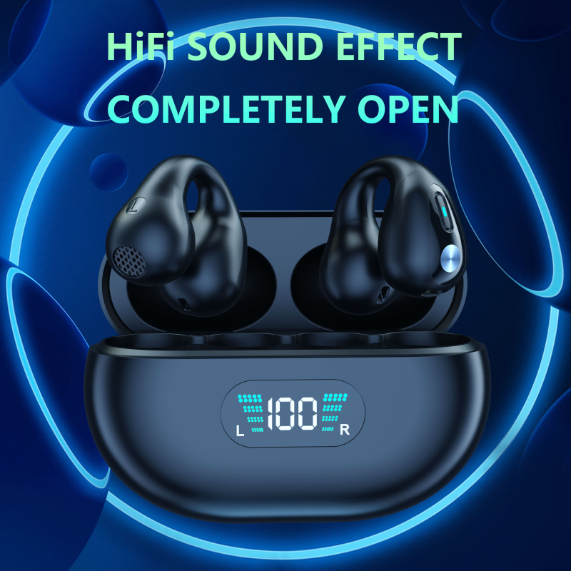 Tws yyk-q80 OWS Open Ear Clip Wireless Air Bone Conduction TWS Gaming Buds Headphones Earphones Earbuds