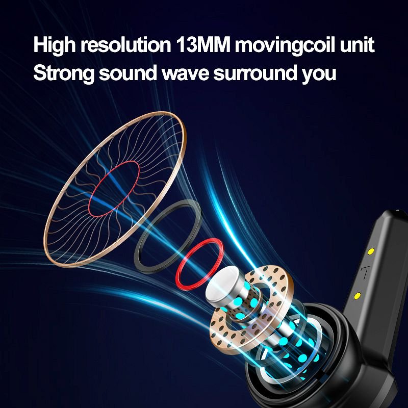 New P30 Tws HiFi Gaming Earbud In Ear Mobile Phone Breathing Light Earphone Bass Stereo HD Mic Wireless In-ear Headset For Gamer