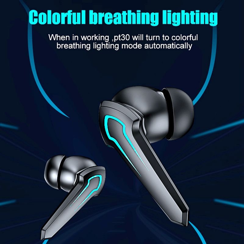 New P30 Tws HiFi Gaming Earbud In Ear Mobile Phone Breathing Light Earphone Bass Stereo HD Mic Wireless In-ear Headset For Gamer