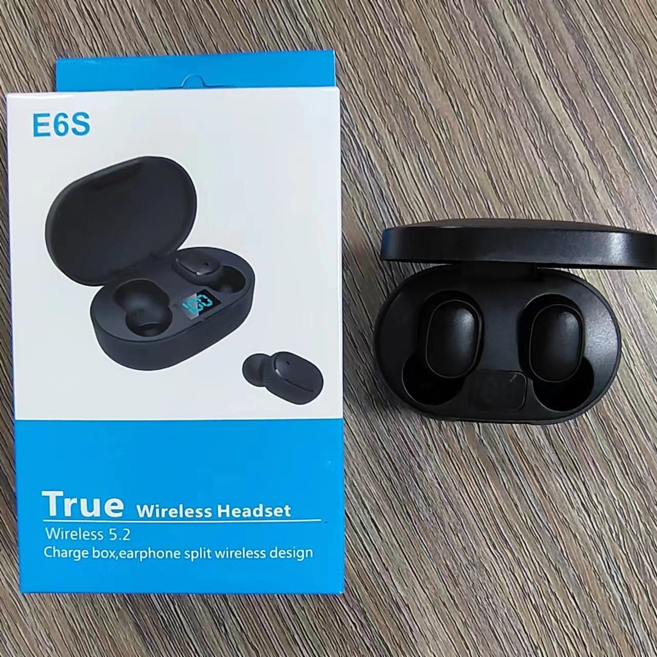 Macaron TWS E6S Fone Blue tooth Earphones Wireless Headphones LED Display Earbuds with Mic Wireless Blue tooth Headset