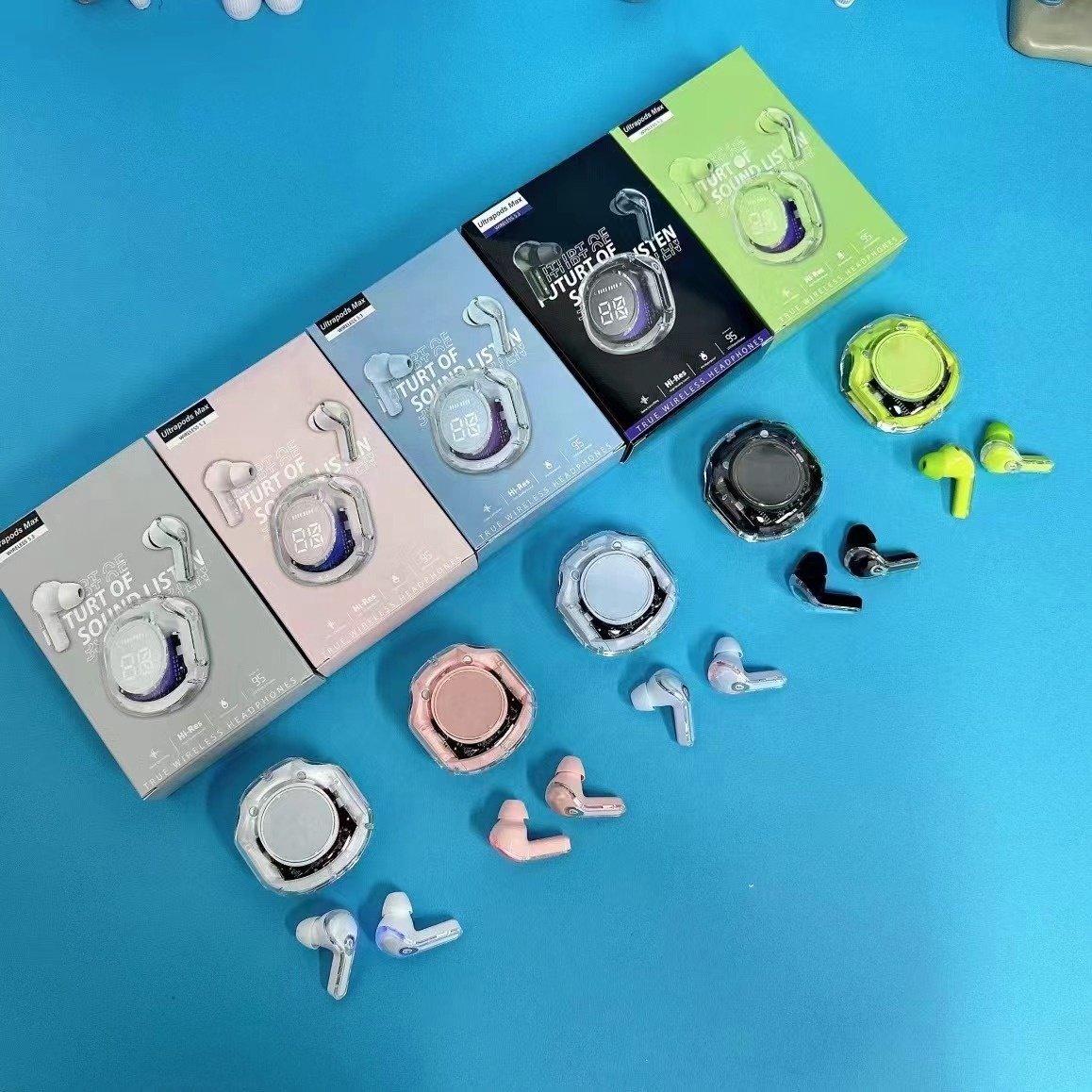 Transparent Wireless TWS Gaming In-ear Noise Cancelling Earphones Headphones Earbuds AIR39 Auriculares Headset Crystal Earbuds