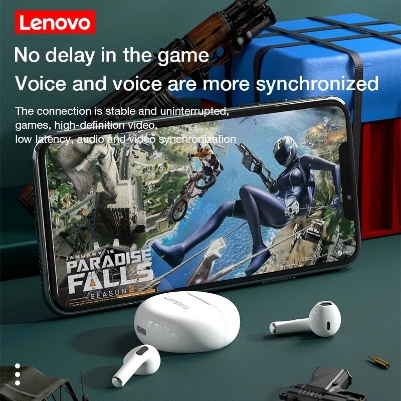 Wireless earphone Lenovo HT38 headphone noise cancelling wireless stereo gaming headset low latency TWS earbuds