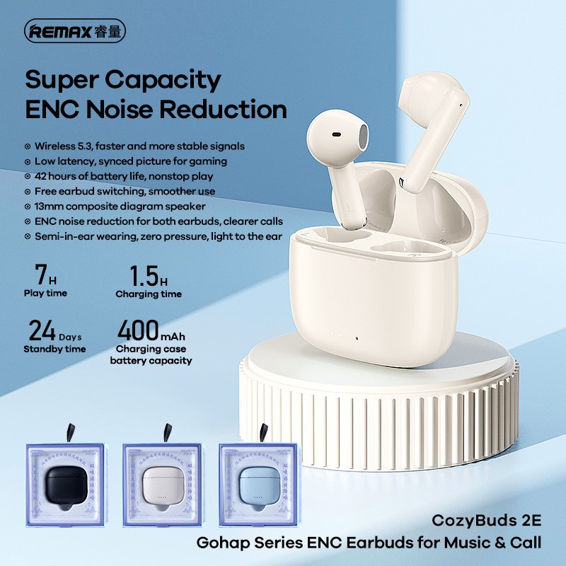 Remax Enc Wireless 5.3 Earphones Noise Cancelling Low Latency New Product 2023 Audifonos Tws Bluetooth Earbuds Earphone Headset