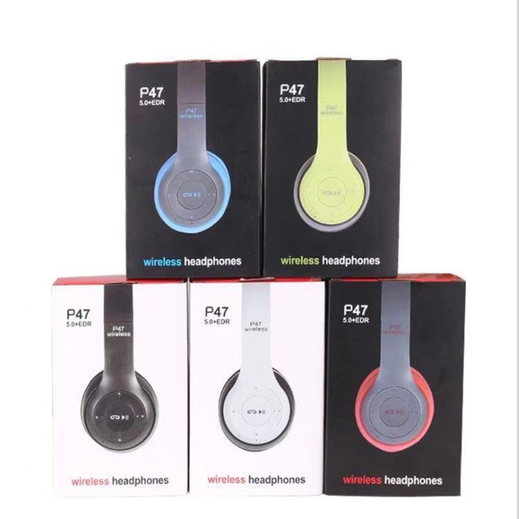 Foldable Gamer Wireless BT Headphones Sports P47 Headphone Gaming Computer MP3 Headset support TF Card USB AUX