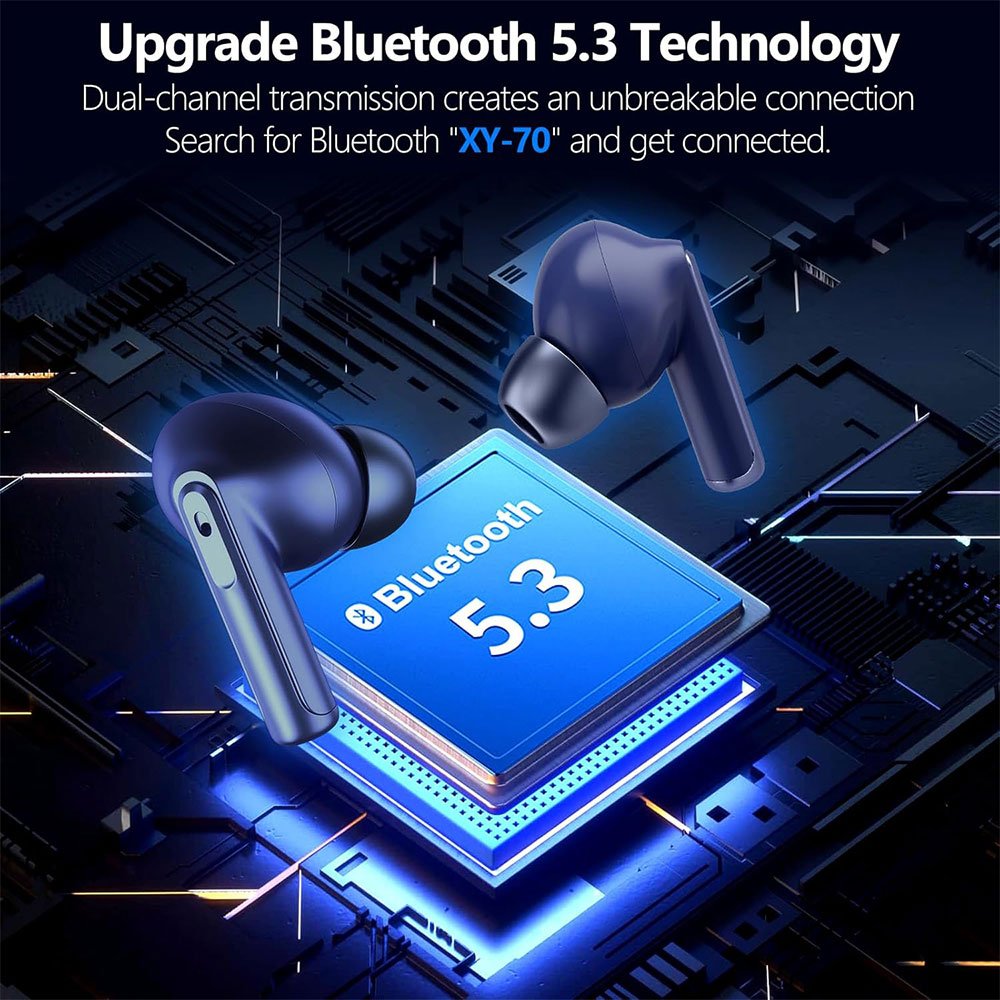 XY-70 Wireless Charging Bluetooth Earbuds TWS ANC ENC Dual Mics Noise Cancellaing Earphones True Wireless In-Ear Headphones