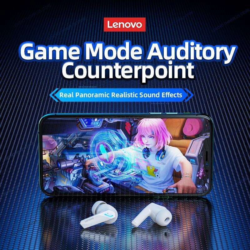 Lenovo GM2 Pro Tws BT5.3 Gaming Earbuds Low Latency Earphones Mic Headphones HD Call Dual Mode Headset Earbud Wireless Ear ABS