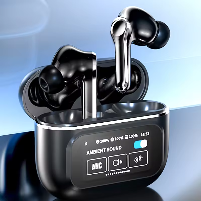 2024 MOBOX Wireless Earbuds True Wireless HiFi Music Earphones LCD Color Touch Screen Headphones Sports Mic Headset