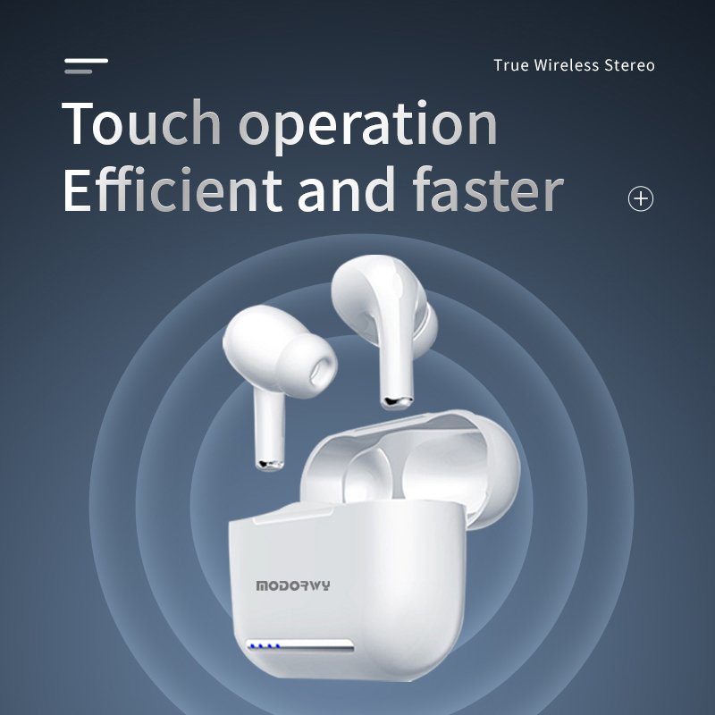 True Wireless Stereo TWS Earphones White LFD light display Noise Cancelling BT handsfree type c Travel Sports earphone