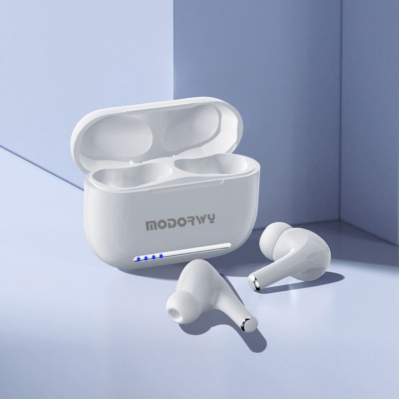 True Wireless Stereo TWS Earphones White LFD light display Noise Cancelling BT handsfree type c Travel Sports earphone