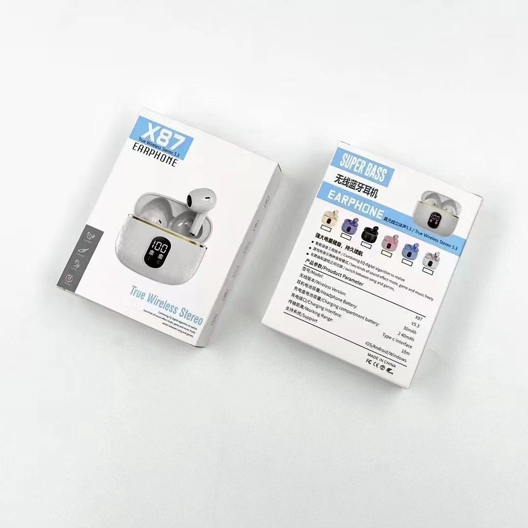 Tws earphones headphones x87 Sports Gaming earbuds Earbud & in-ear headphones BT5.2 Wireless earbuds