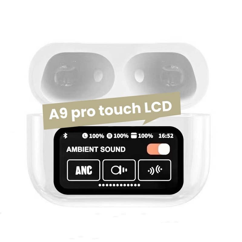 True Wireless Earphones A9 pro Touch Screen Airbuds in ear ANC ENC noise cancelling level 4 pro 2 without LCD display headphones