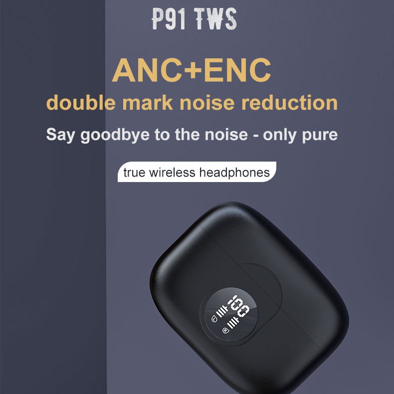 Top Quality Noise Cancelling P91 Pro Earbuds ANC TWS Hearing Aid Wireless Earphones & Headphones P91 Earbuds ANC ENC Headphone