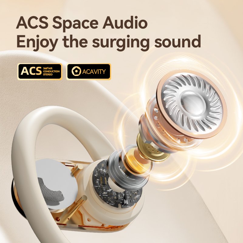 Fashionable and Minimalist Hanging ear ACS High Sound Quality Low latency Comfortable to wear Smart Wireless Bluetooth Earphones