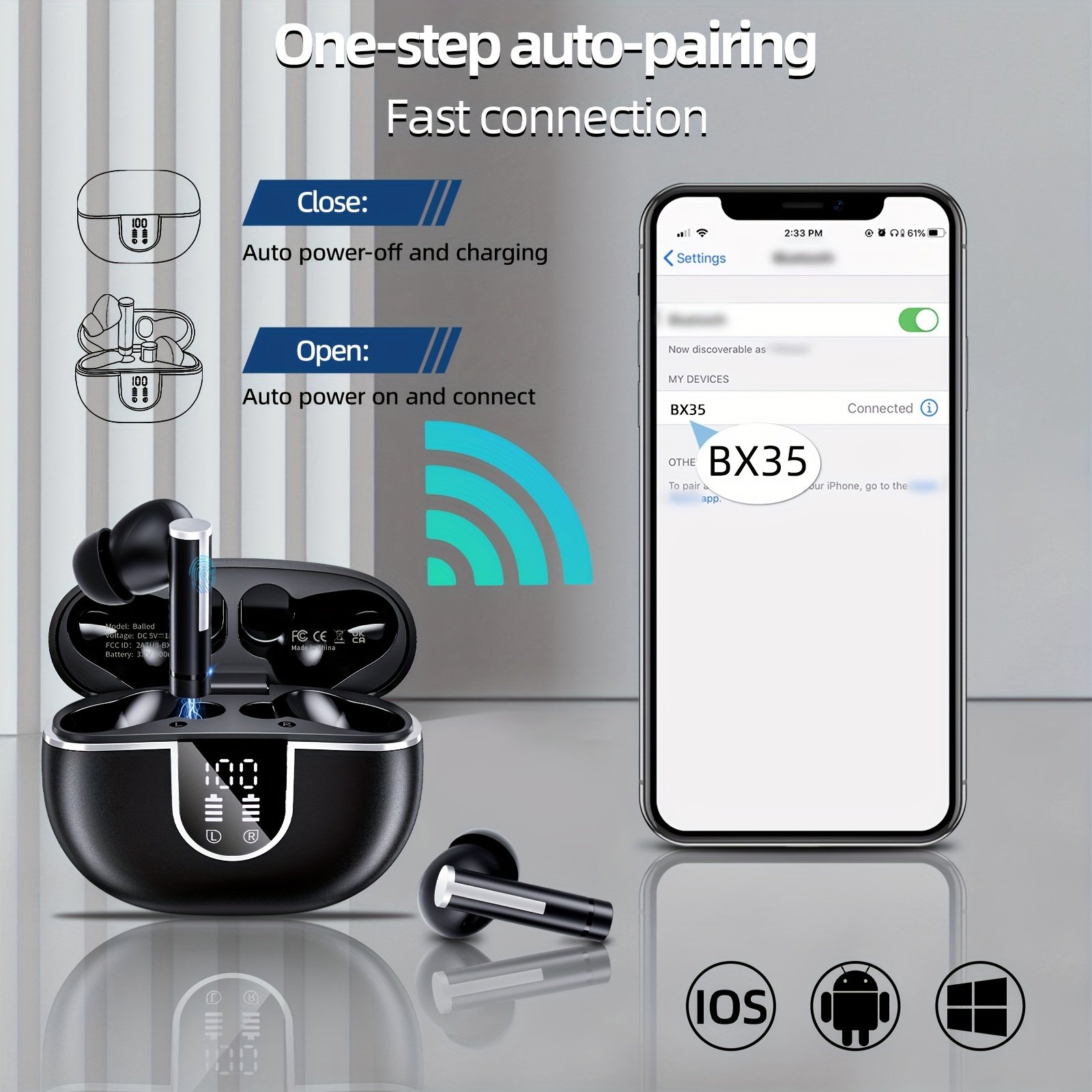 Noise-cancelling In-Ear Headphones Handfree Portable Gaming TWS Wireless Headset Earbuds Earphone True Wireless Earbud